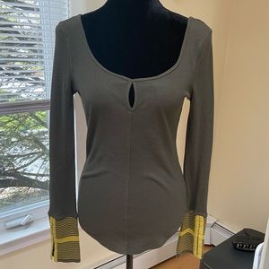 Free People waffle knit shirt